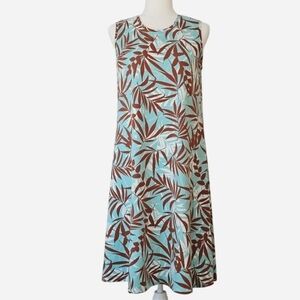 D&CO Denim+Company Women's Size S Multicolor‎ Leaf Print Sleeveless Dress